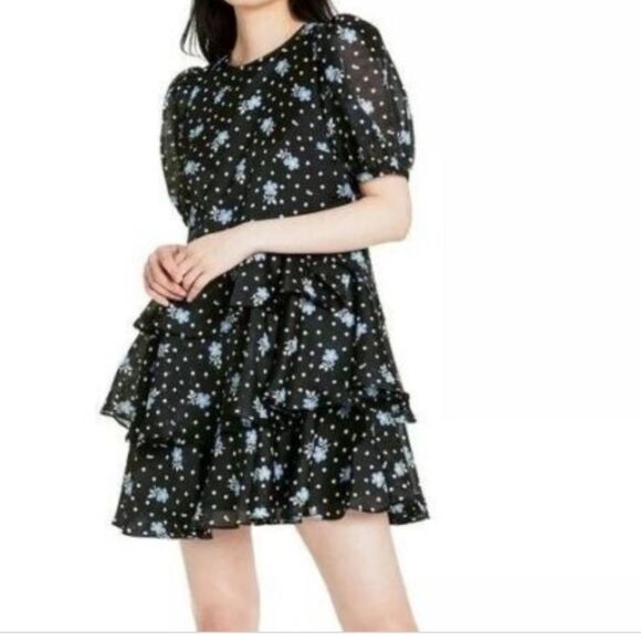 Sandy Liang Dresses & Skirts - Sandy Liang  x Target Floral Print Short Sleeve Tiered Dress NWT
